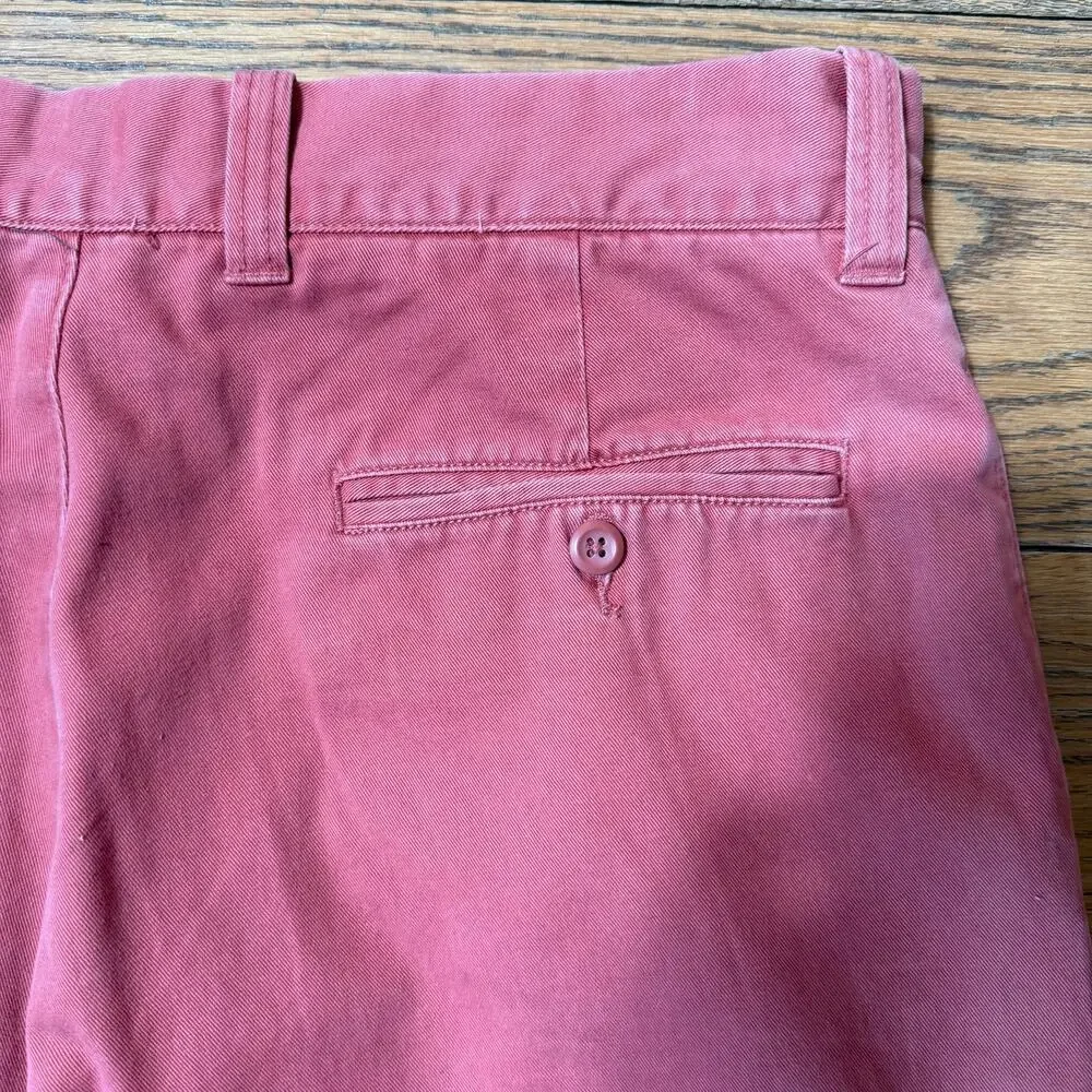 J. Crew Men Chino Pants SZ 34/32 Heritage Wash Red Preppy Classic Casual Coastal